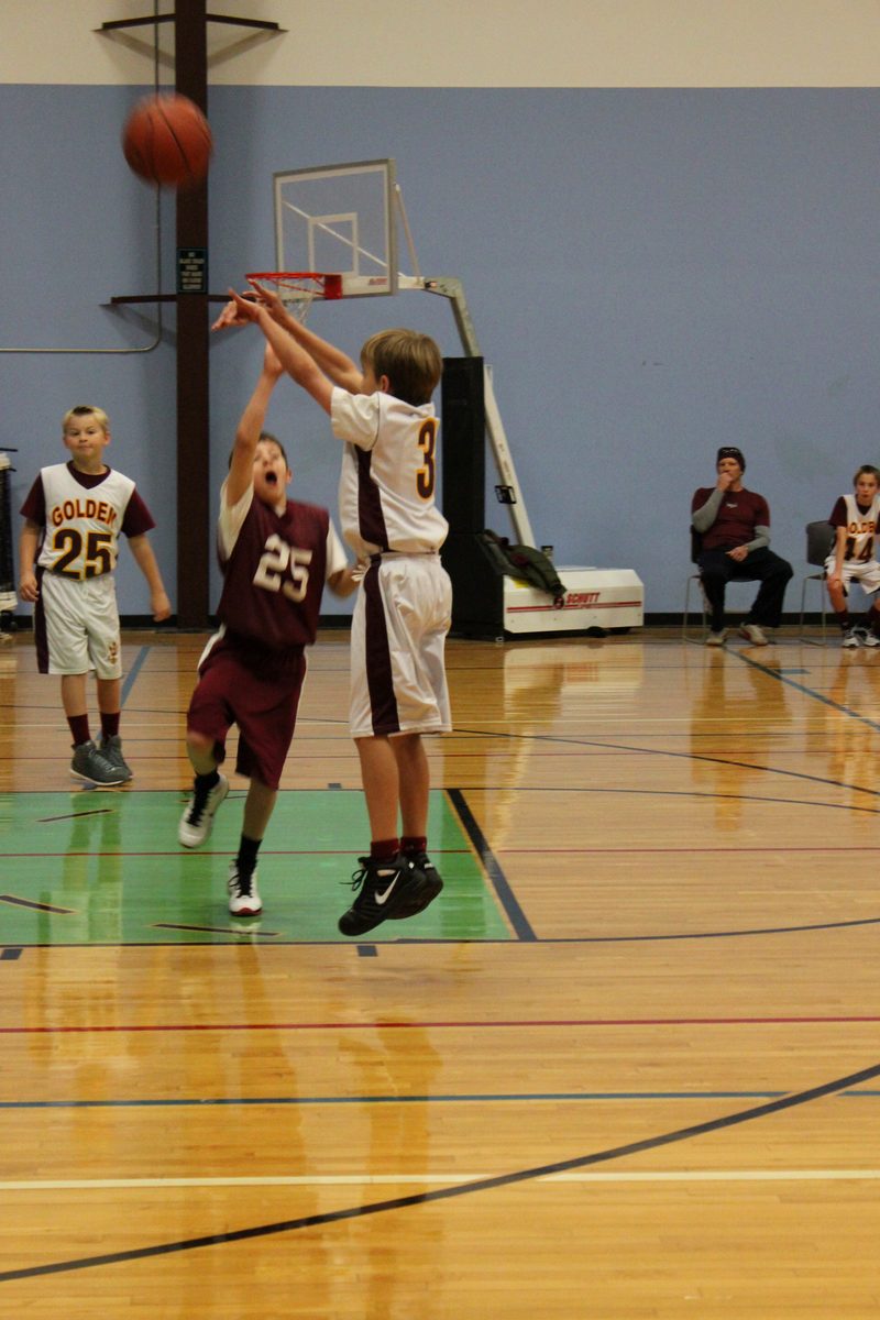 Kyle Wisniewski rising for a jump shot for Golden under Coach Collins, December 2013