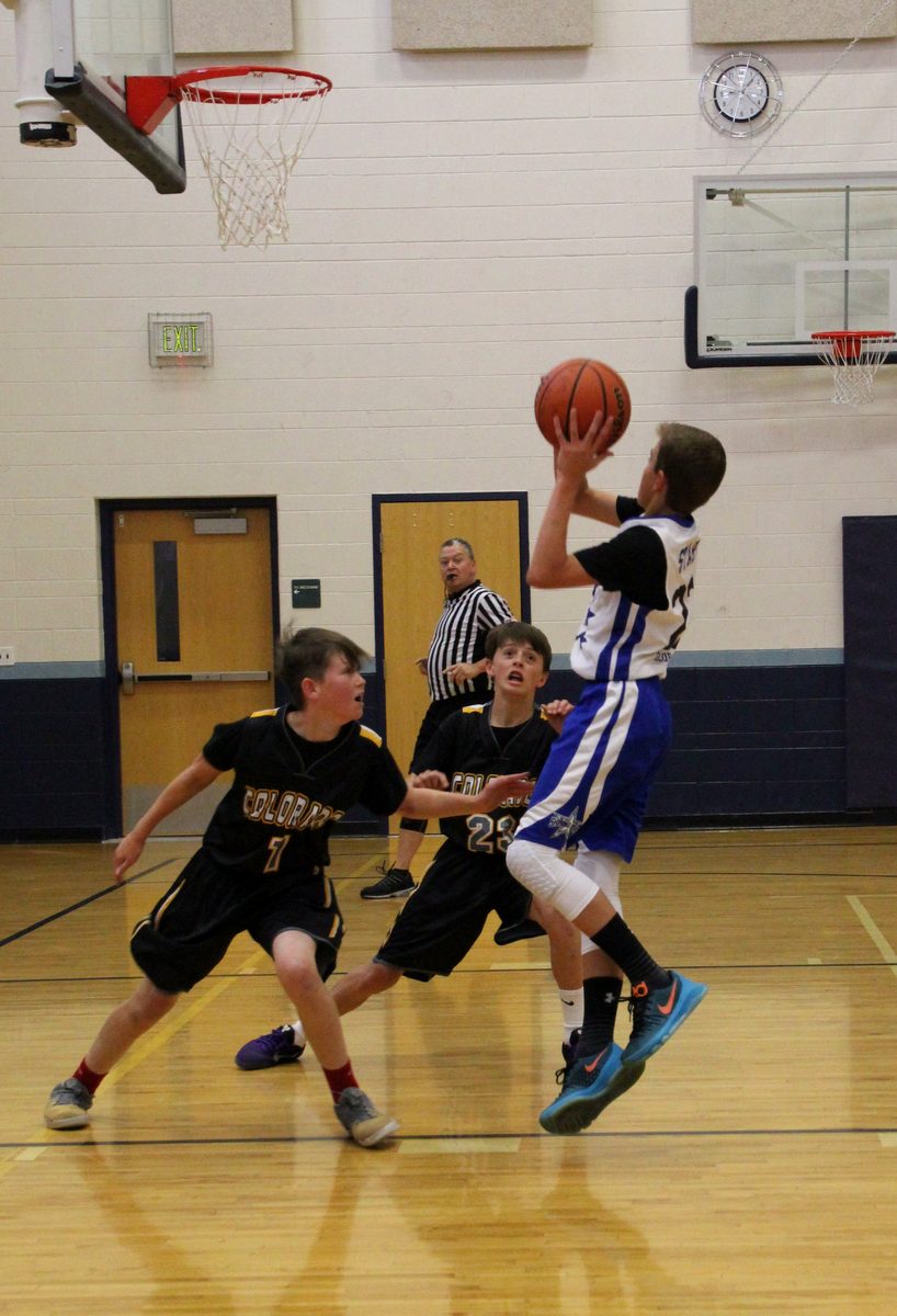 Kyle Wisniewski shooting over the defense for the Shining Stars club team, April 2017